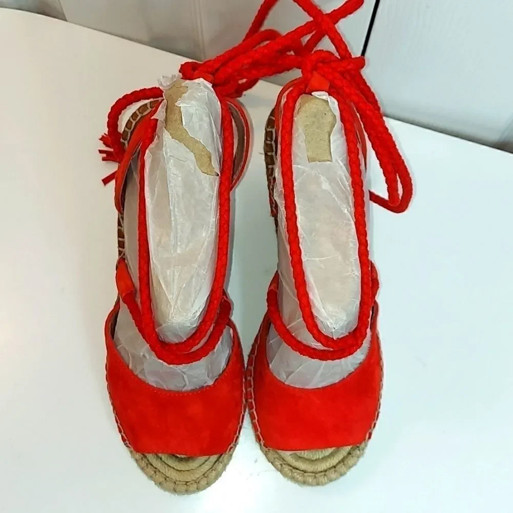 Joie Phyllis Suede Lace-Up Wedge Espadrille Sandal